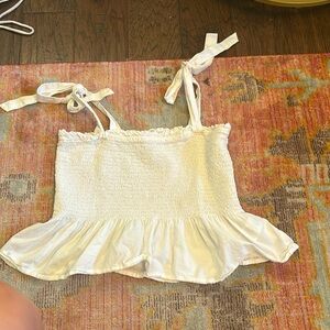 J Crew white top that ties